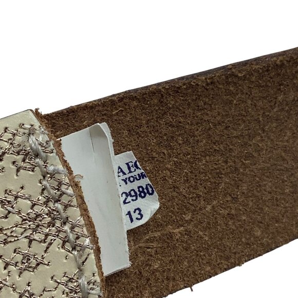 American Eagle Outfitters AEO Women Beige Patterned Boho Leather Belt 34-38" - Picture 3 of 6